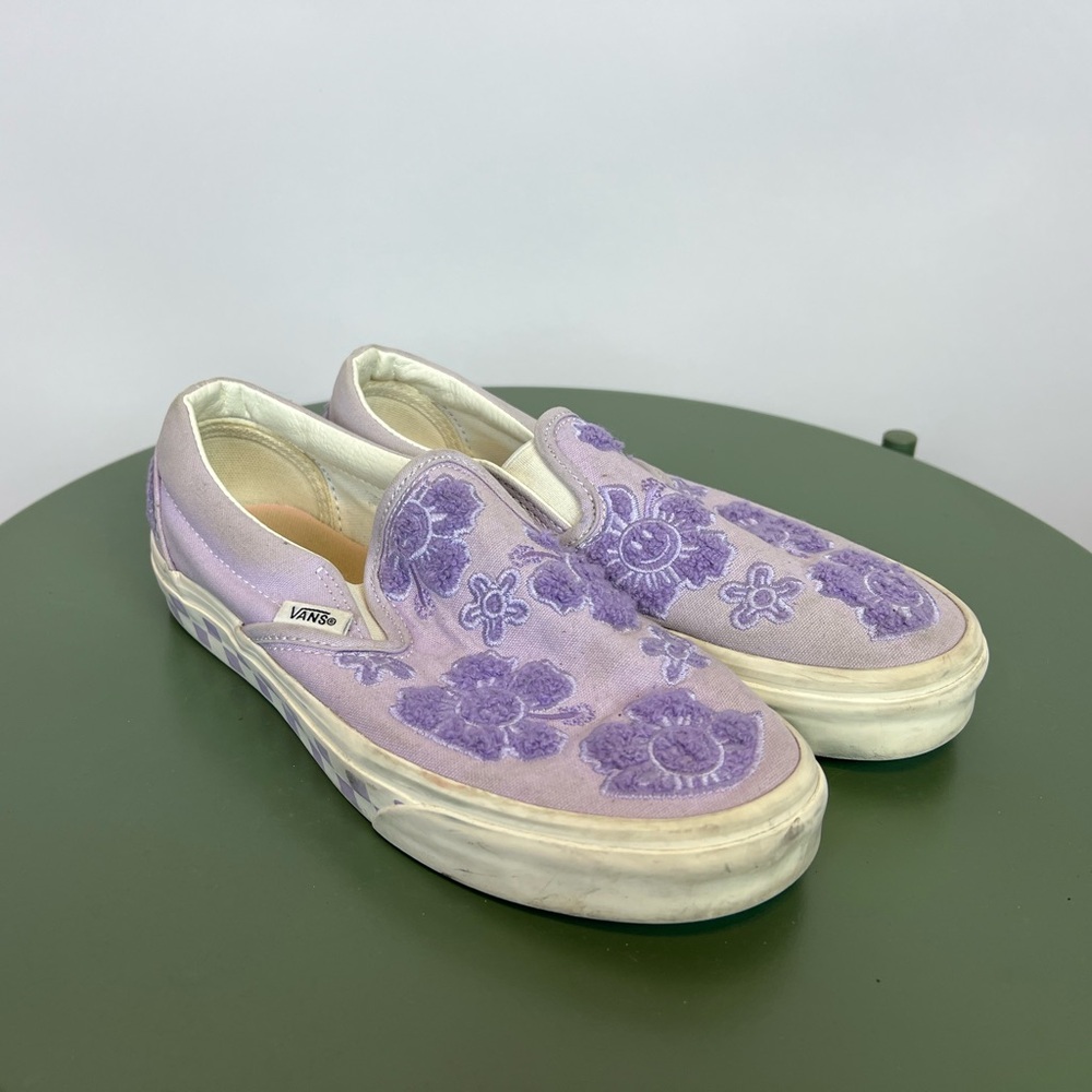 Vans SIZE M 4.5 W 6.0 Emma Mulholland on HolIday Slip-On Lilac Purple 3D Floral